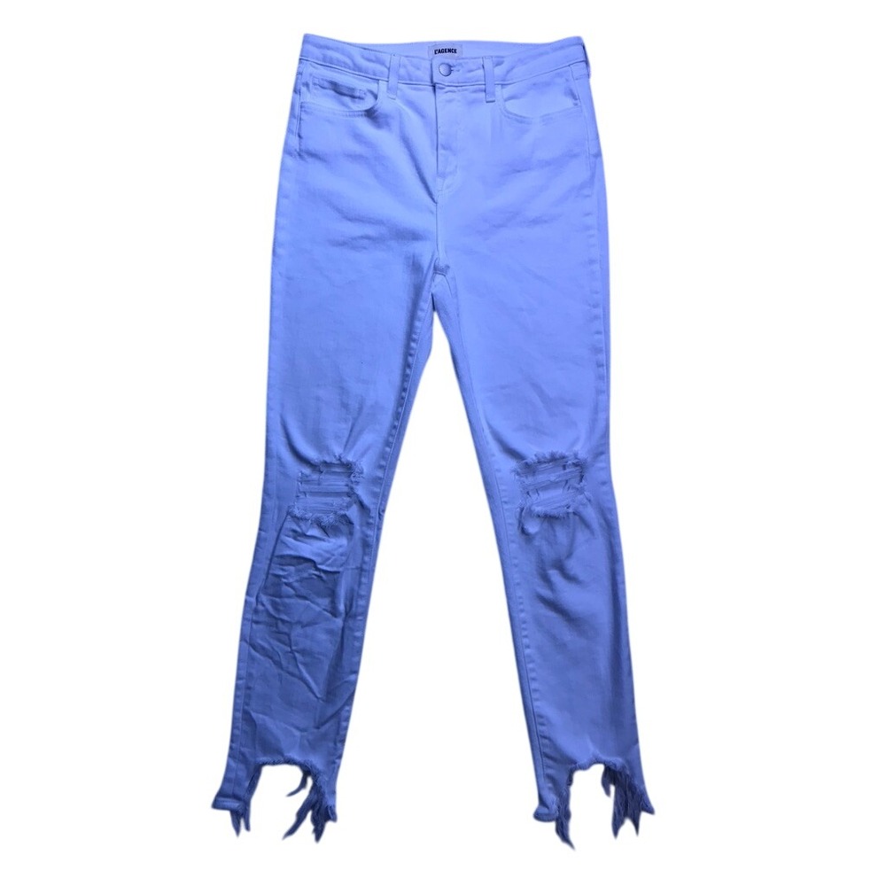 L'AGENCE Skinny Jeans Women 30 White Distressed High Rise Denim